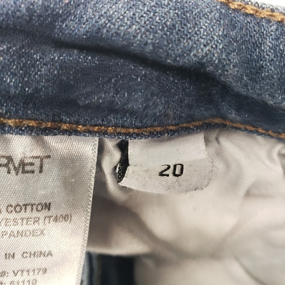 VERVET Women Blue Distressed Denim Jeans 20 Skinny Ankle Crop Short Plus High - Picture 4 of 10